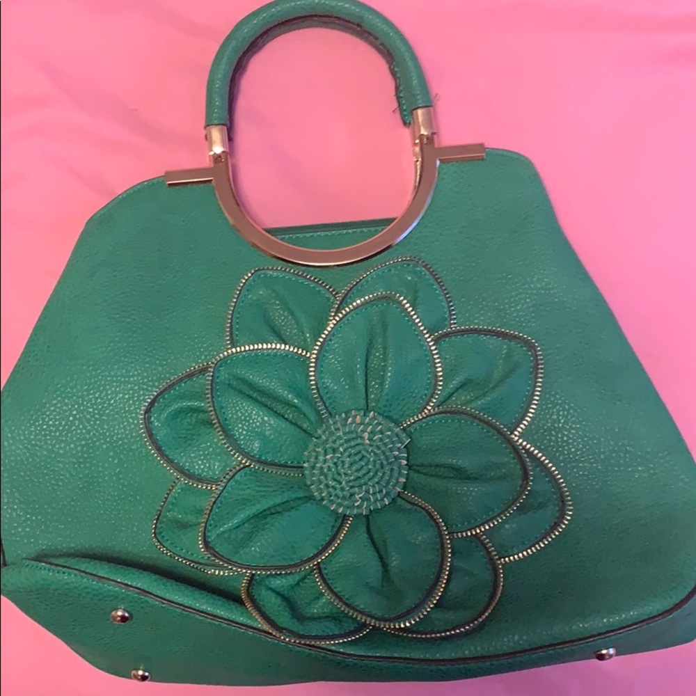 Green Flower Purse